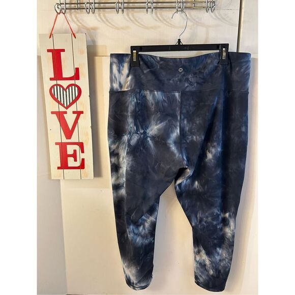 Reebok RBX 2x Capri Active pants blue & white rn# 63619 - Picture 3 of 7